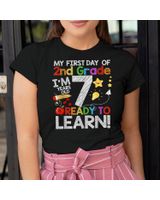 I 'm 7 Years Old Ready To Learn My First Day Of 2nd Grade Shirt Unisex Standard T-Shirt black s
