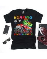 Roaring Kindergarten Cool Dinosaur Back To School Kids Boys Shirt Unisex Standard T-Shirt black s